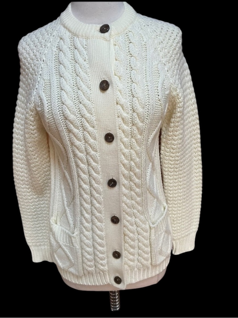 Vintage Kimlon by RBK Importers Off White Button Down Cardigan